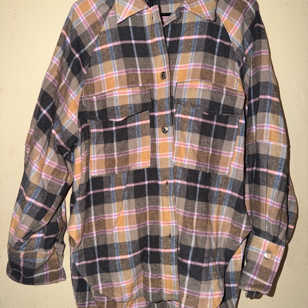 Zara Plaid Jacket - Black, Pink, Tan